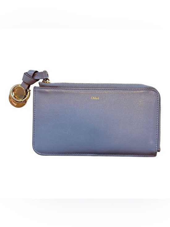 Chloe Handbags - Chloe Alphabet Wallet Card Holder smooth blue gray leather gold hardware C charm